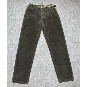 VTG Gramicci Dark Green Corduroy Belted Chino Pants Men USA Sz Small Fit 27x29